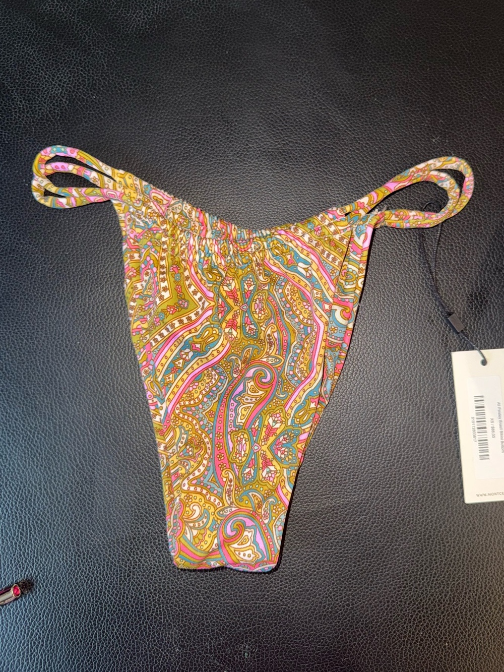 Montce Paisley Bikini Bottom in Pink, Blue & Yellow